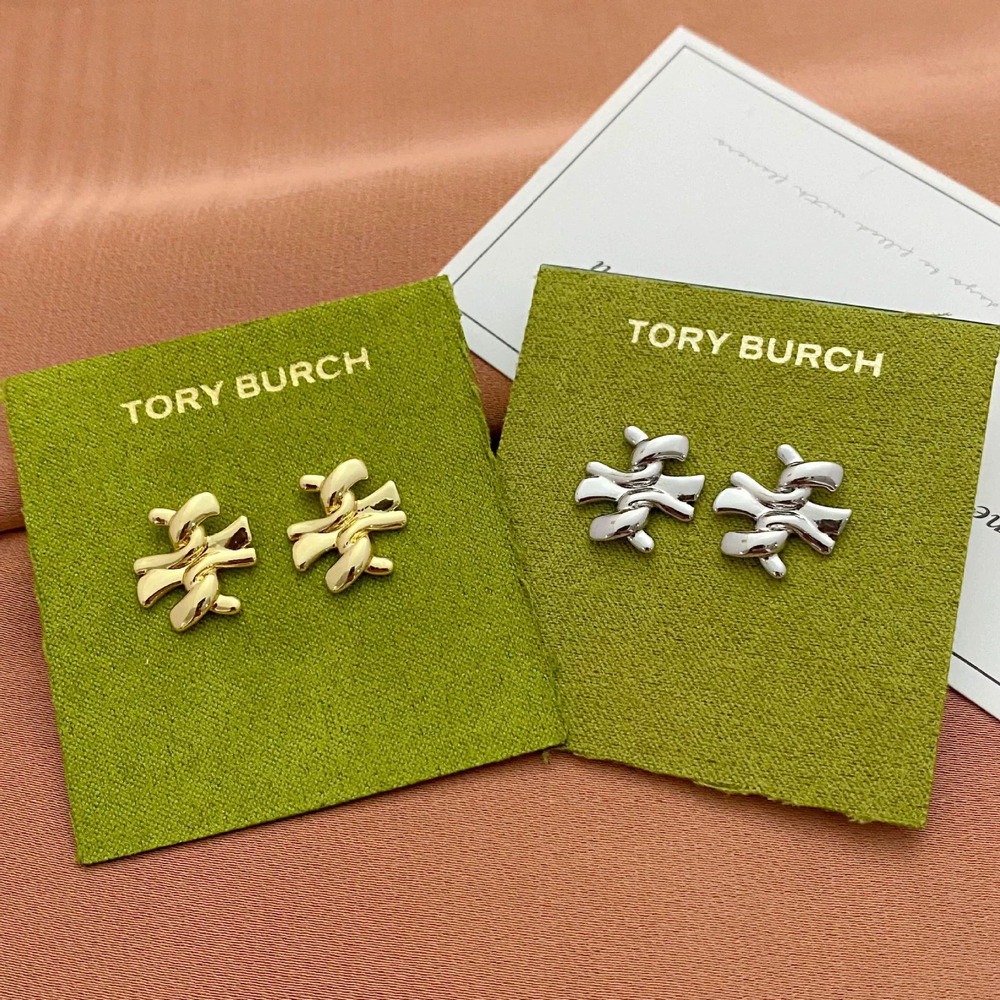 Tory Burch Letter Stud Earrings Metal